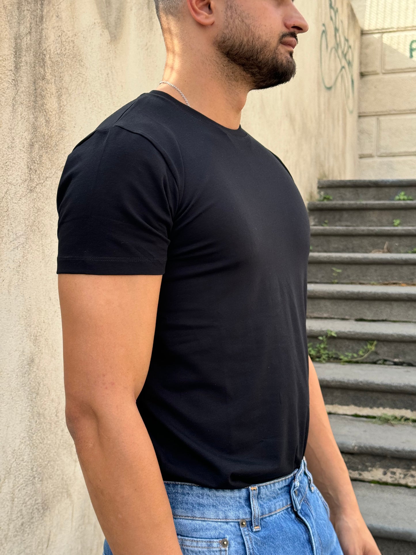 T- SHIRT PIT STOP SLIM FIT IN COTONE ELASTICIZZATO