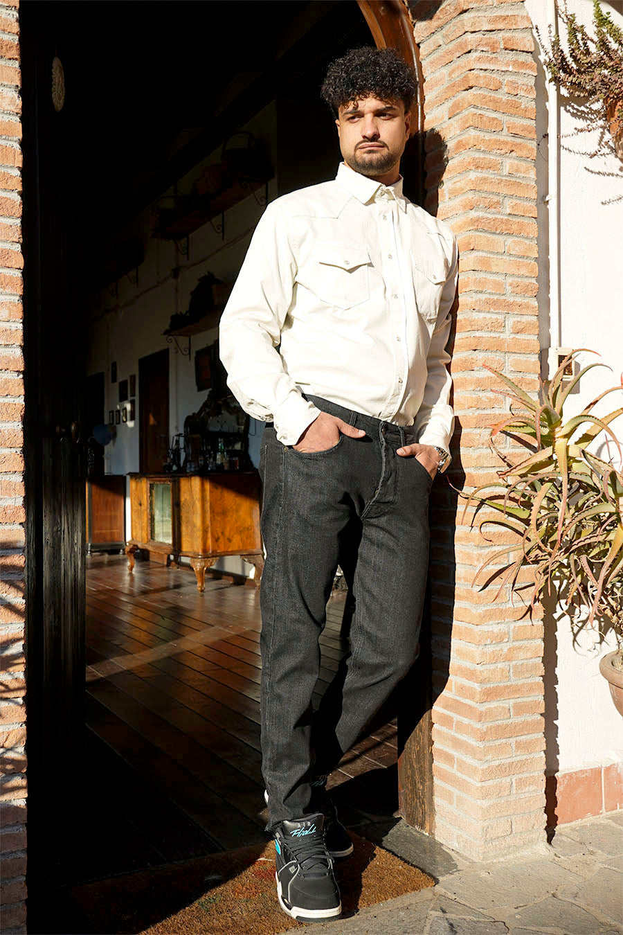 Camicia Texas in Cotone Tinto Panna