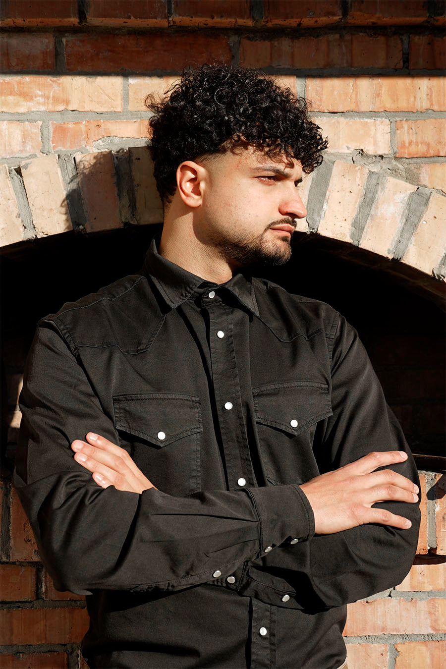 Camicia Texas in Cotone Tinto Nero