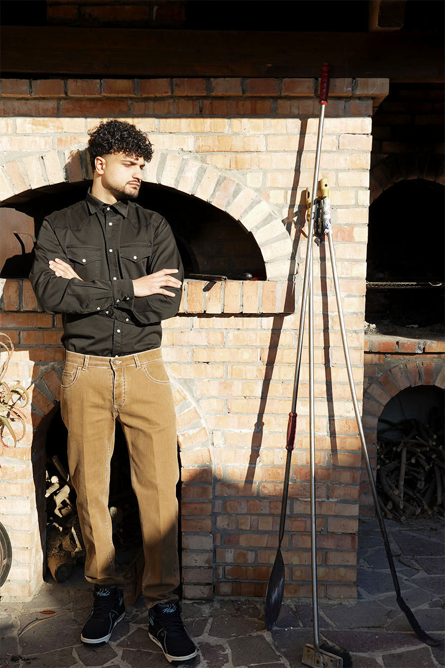 Camicia Texas in Cotone Tinto Nero