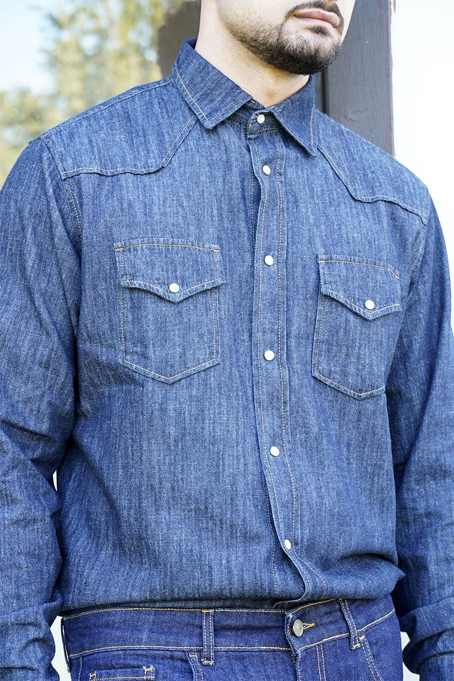 Camicia Texas in Denim Lavaggio Denim Chiaro Stone Wash