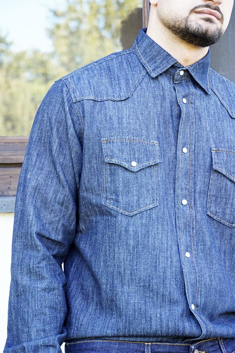 Camicia Texas in Denim Lavaggio Denim Chiaro Stone Wash