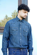 Camicia Texas in Denim Lavaggio Denim Chiaro Stone Wash